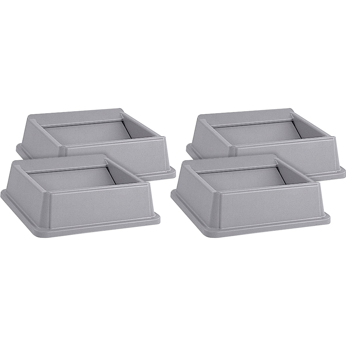Rubbermaid Commercial Untouchable Swing Top - Gray - 4/Carton - Waste Containers & Lids