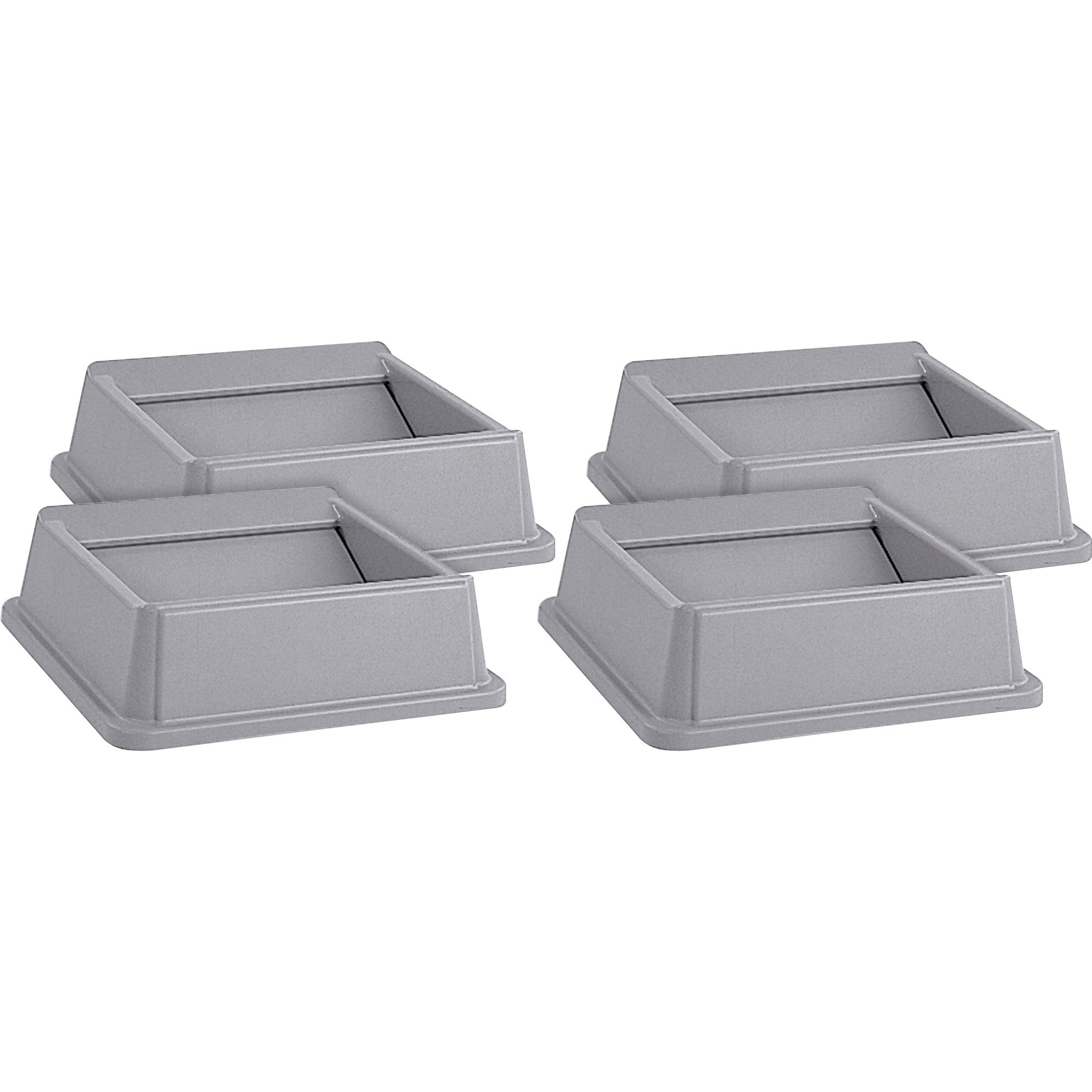Rubbermaid Commercial Untouchable Swing Top - Gray - 4/Carton - Waste Containers & Lids