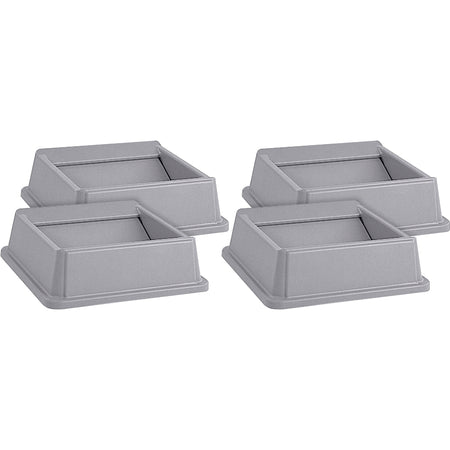 Rubbermaid Commercial Untouchable Swing Top - Gray - 4/Carton - Waste Containers & Lids