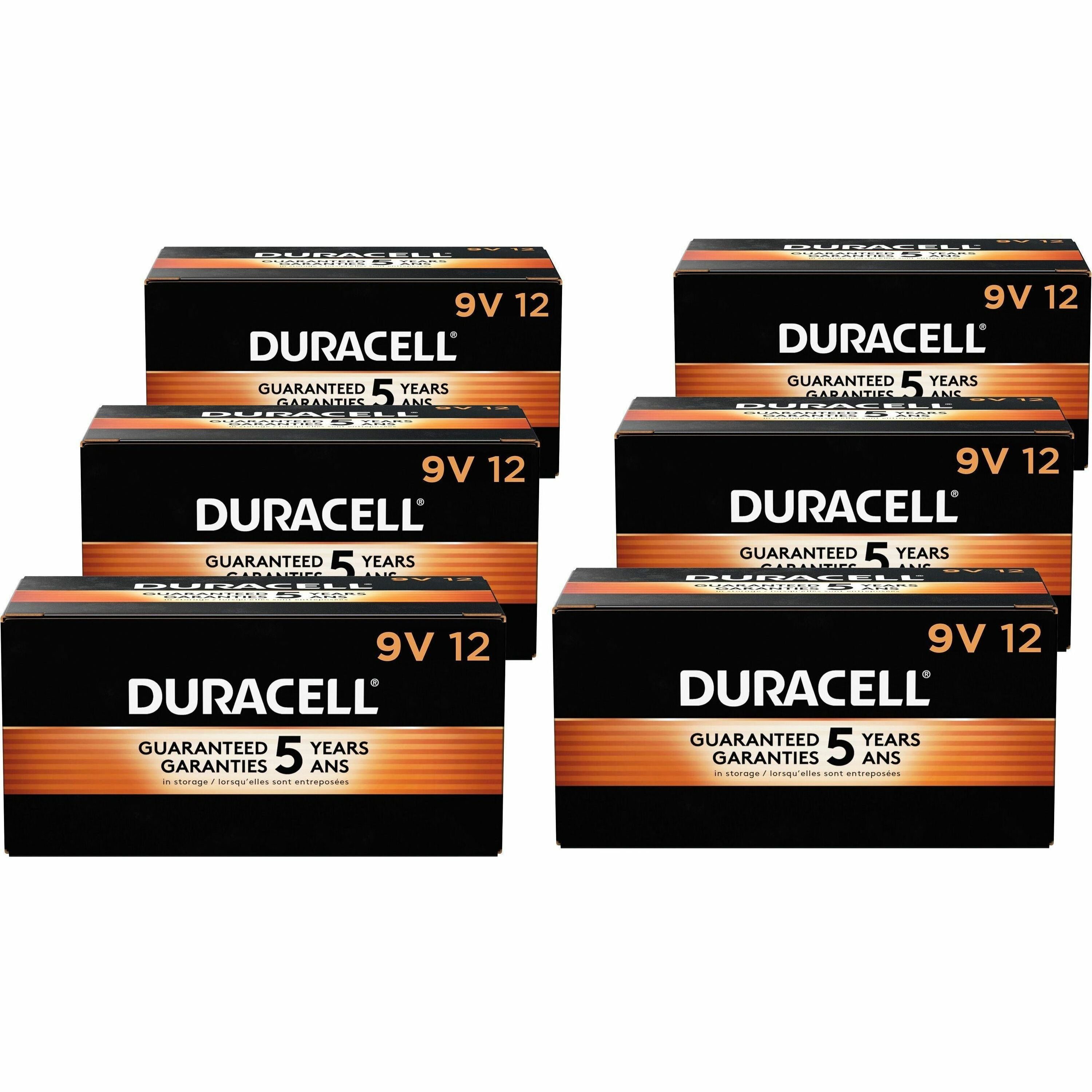 Duracell 9-Volt Coppertop Alkaline Batteries, 12-Packs - For Multipurpose - 9V - 12/Box - 6 / Carton