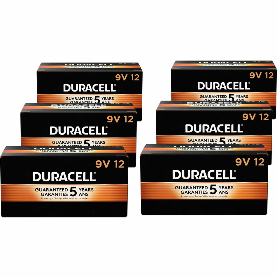 Duracell 9-Volt Coppertop Alkaline Batteries, 12-Packs - For Multipurpose - 9V - 12/Box - 6 / Carton