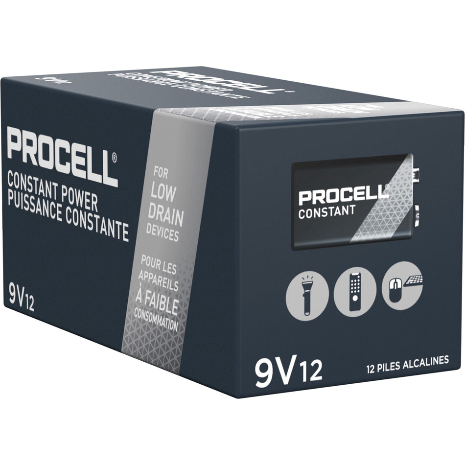 Procell by Duracell 9-Volt Alkaline Batteries, 12-Packs - For Industrial - 9V - 692 mAh - 9 V DC - 12/Box - 6 / Carton