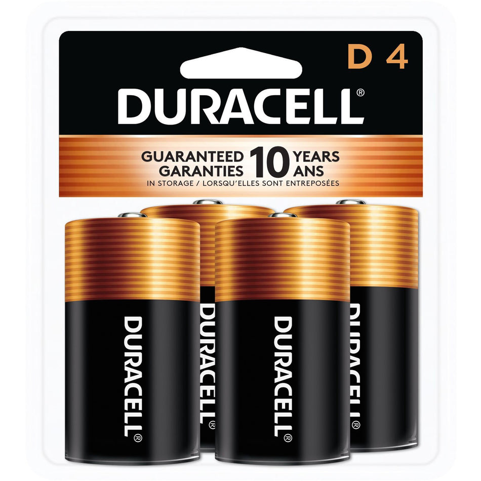 Duracell Coppertop Alkaline D Battery 4-Packs - For Multipurpose - D - 1.5 V DC - 4/Pack - 12 / Carton