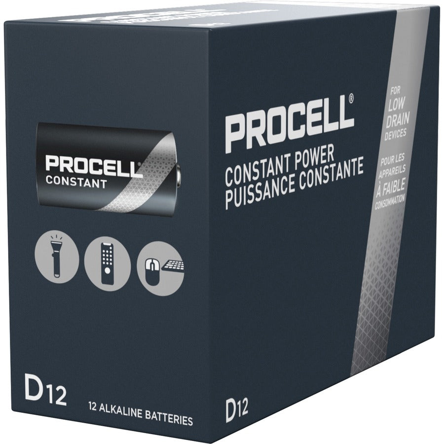 Procell by Duracell Alkaline D Battery Boxes of 12 - For Multipurpose - D - 14000 mAh - 1.5 V DC - 12/Box - 6 / Carton