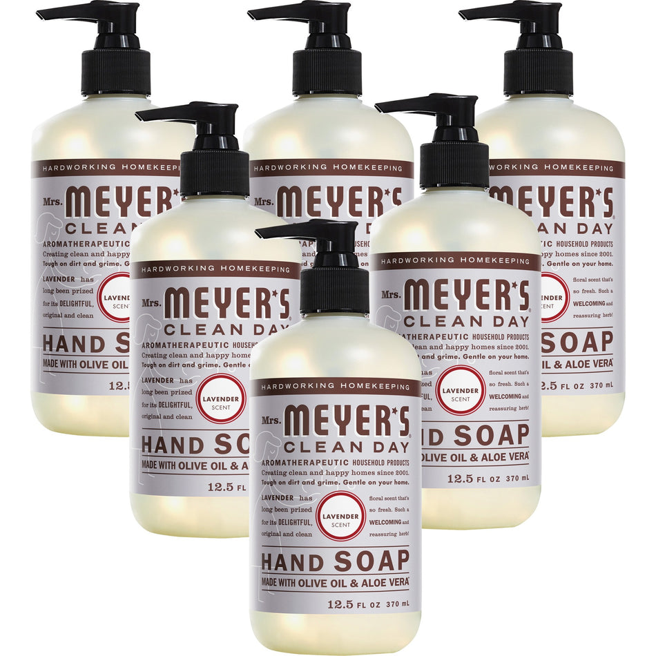 Mrs. Meyer's Hand Soap - Lavender Scent - 12.50 fl oz - Dirt Remover, Grime Remover - Hand - Moisturizing - Multicolor - Paraben-free, Phthalate-free, Cruelty-free - 6 / Carton