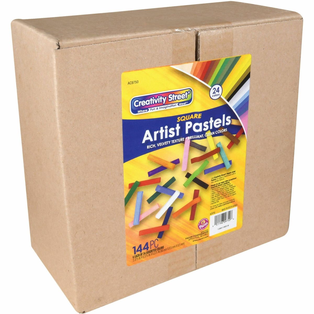 Creativity Street Square Artist Pastels - 0.4" Length - Assorted - 144 / Set