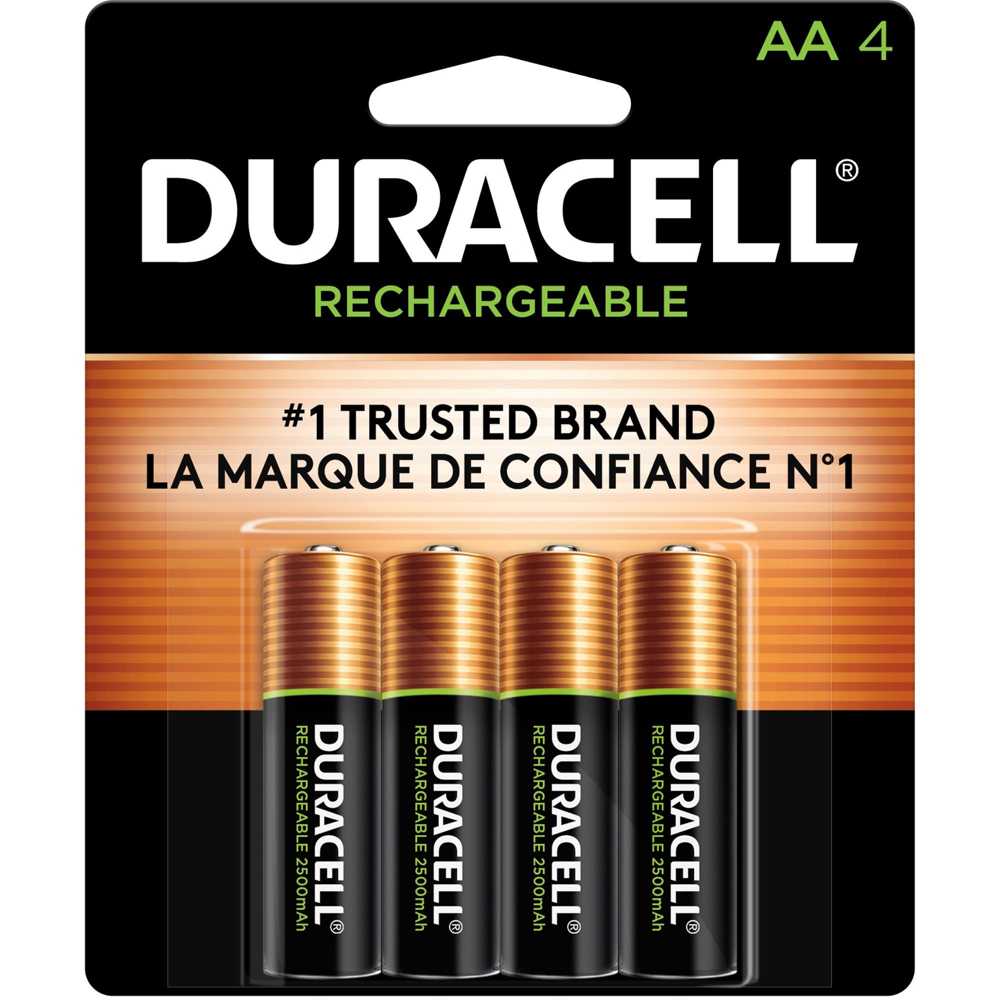 Duracell AA Rechargeable Battery 4-Packs - For General Purpose, Gaming Controller, Flashlight, Monitoring Device - Battery Rechargeable - AA - 4/Pack - 24 / Carton