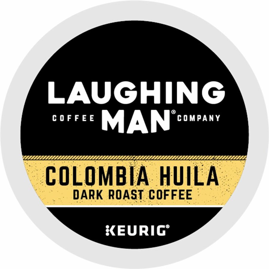 LAUGHING MAN K-Cup, Pod Colombia Huila Coffee, Keurig Single Serve K-Cup Pods, Dark Roast, 22 Count - Compatible with Keurig K-Cup Brewer - Dark - K-Cup, Pod - Kosher - 22 / Pack