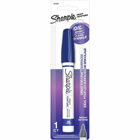 Sharpie Oil-Based Paint Markers - Medium Marker Point - Blue Ink - Oil Based - Metal Barrel - 1 / Pack