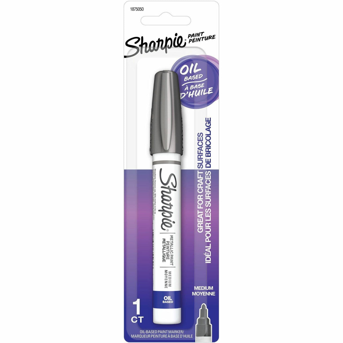 Sharpie Water Based Paint - Medium Marker Point - Silver Ink - Water Based - 1 / Pack