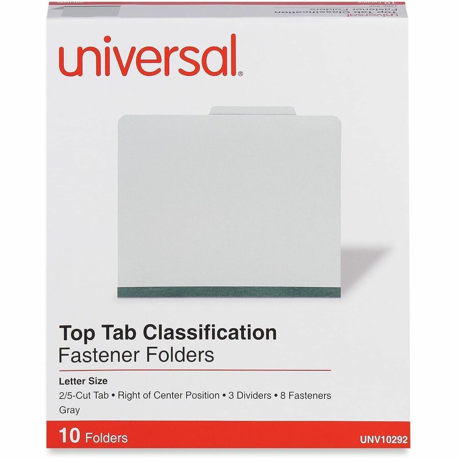 Universal 2/5 Tab Cut Letter Recycled Classification Folder - Alternate-Image1