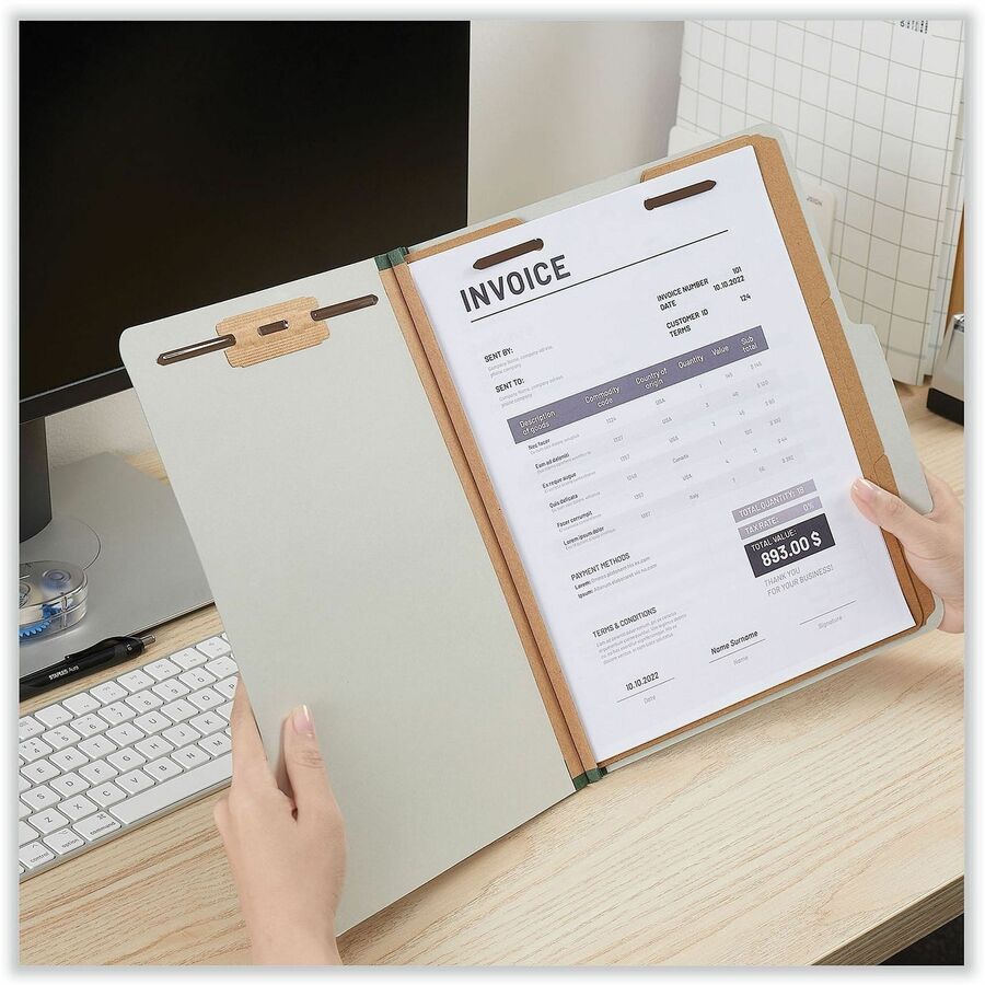 Universal 2/5 Tab Cut Letter Recycled Classification Folder - Alternate-Image2