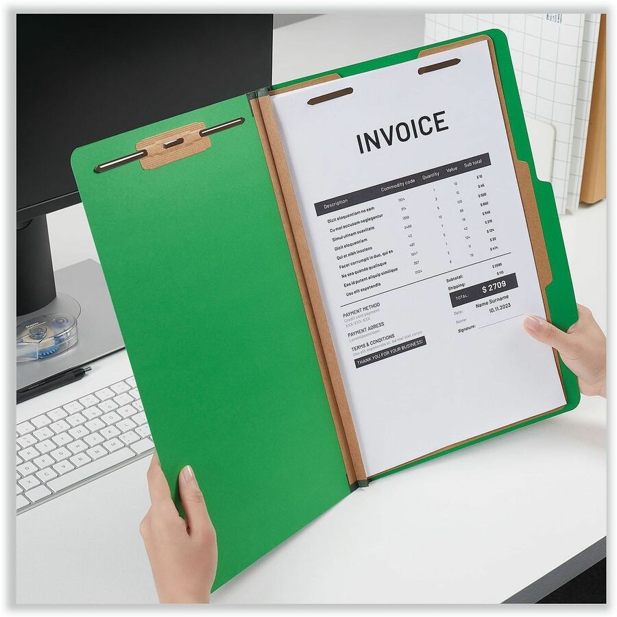 Universal 2/5 Tab Cut Legal Recycled Classification Folder - Alternate-Image2