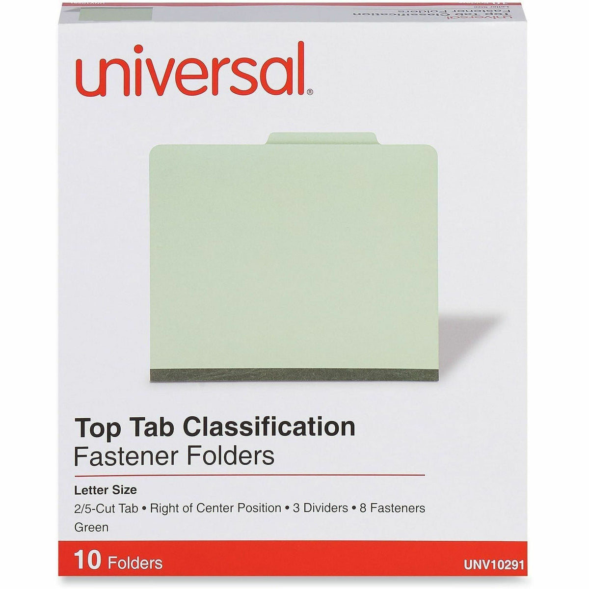 Universal 2/5 Tab Cut Letter Recycled Classification Folder - 2000