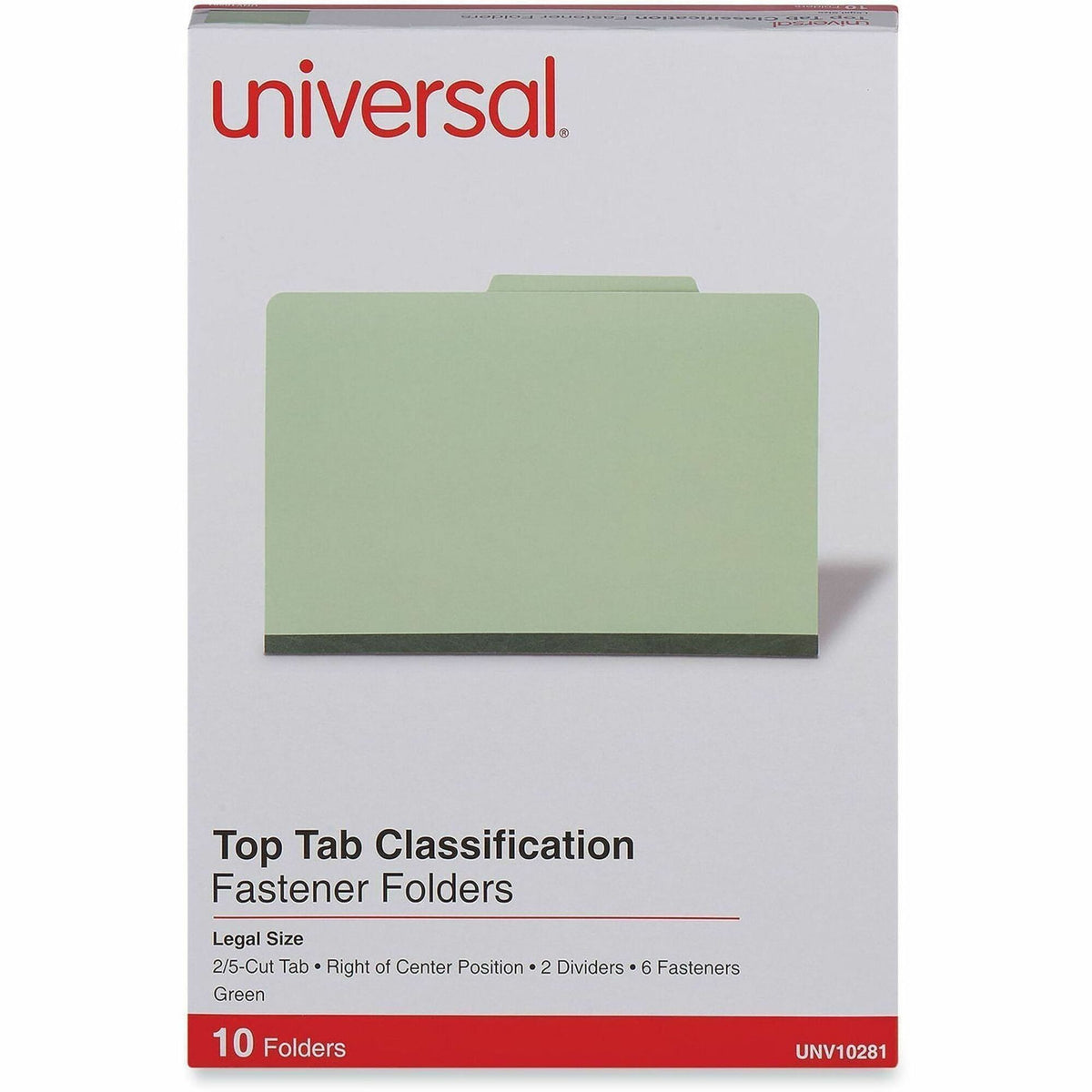 Universal 2/5 Tab Cut Legal Recycled Classification Folder - 2000