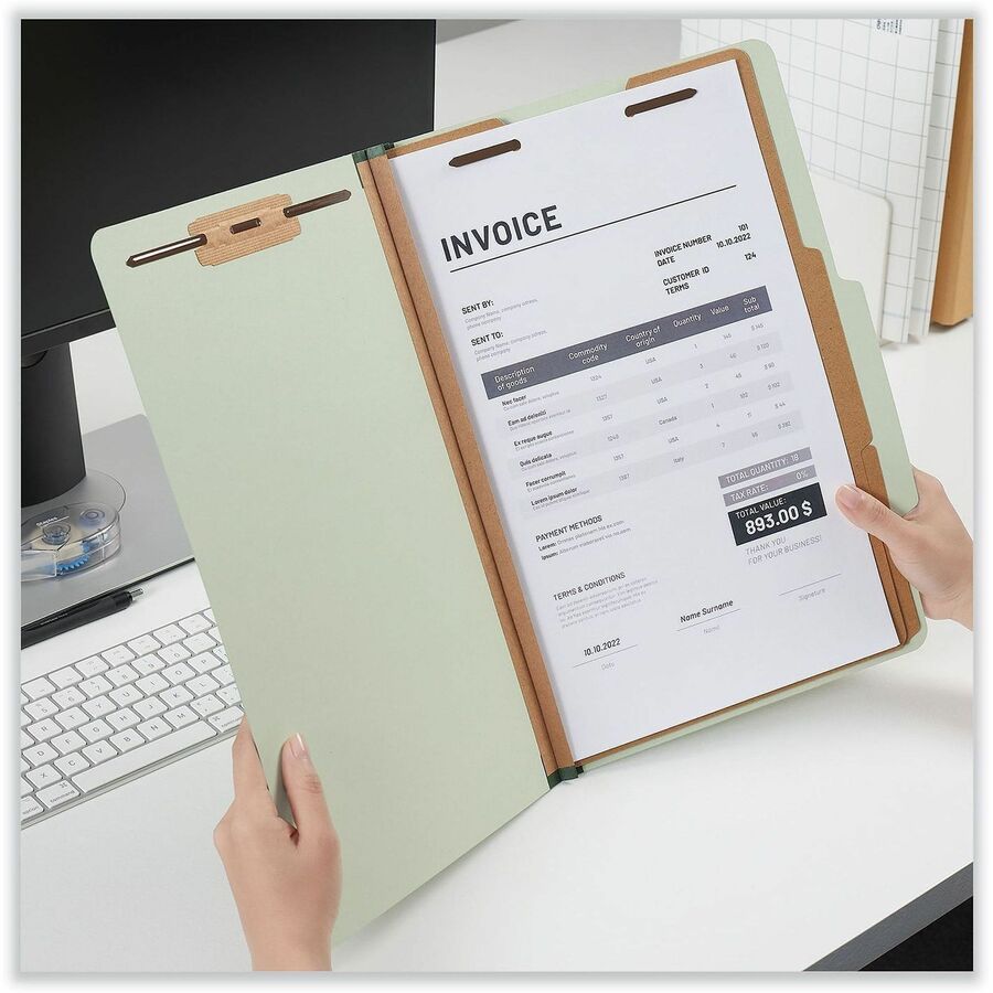 Universal 2/5 Tab Cut Legal Recycled Classification Folder - Alternate-Image3