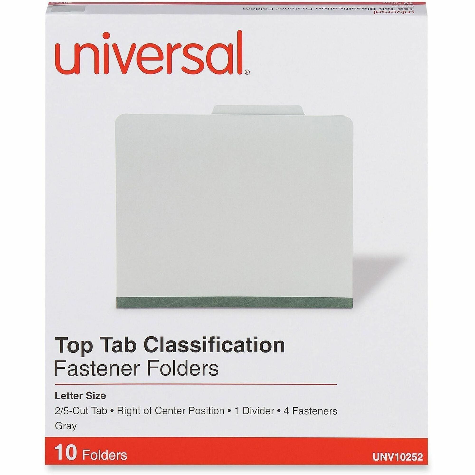 Universal 2/5 Tab Cut Letter Recycled Classification Folder - 2000