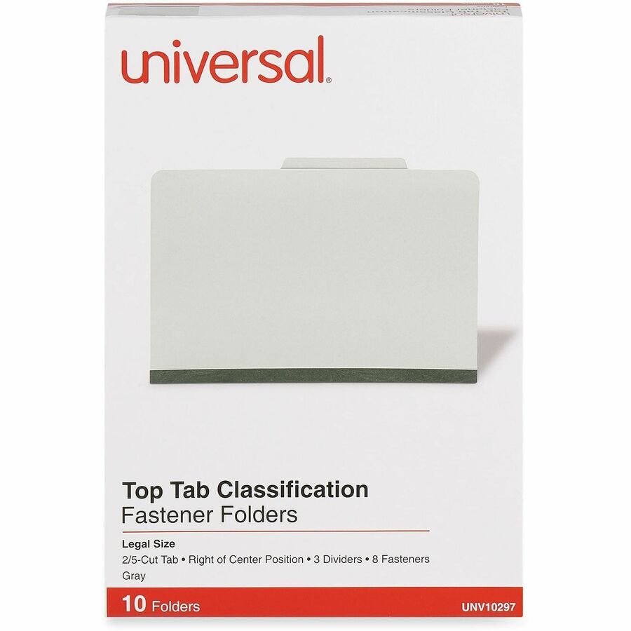 Universal 2/5 Tab Cut Legal Recycled Classification Folder - Alternate-Image1