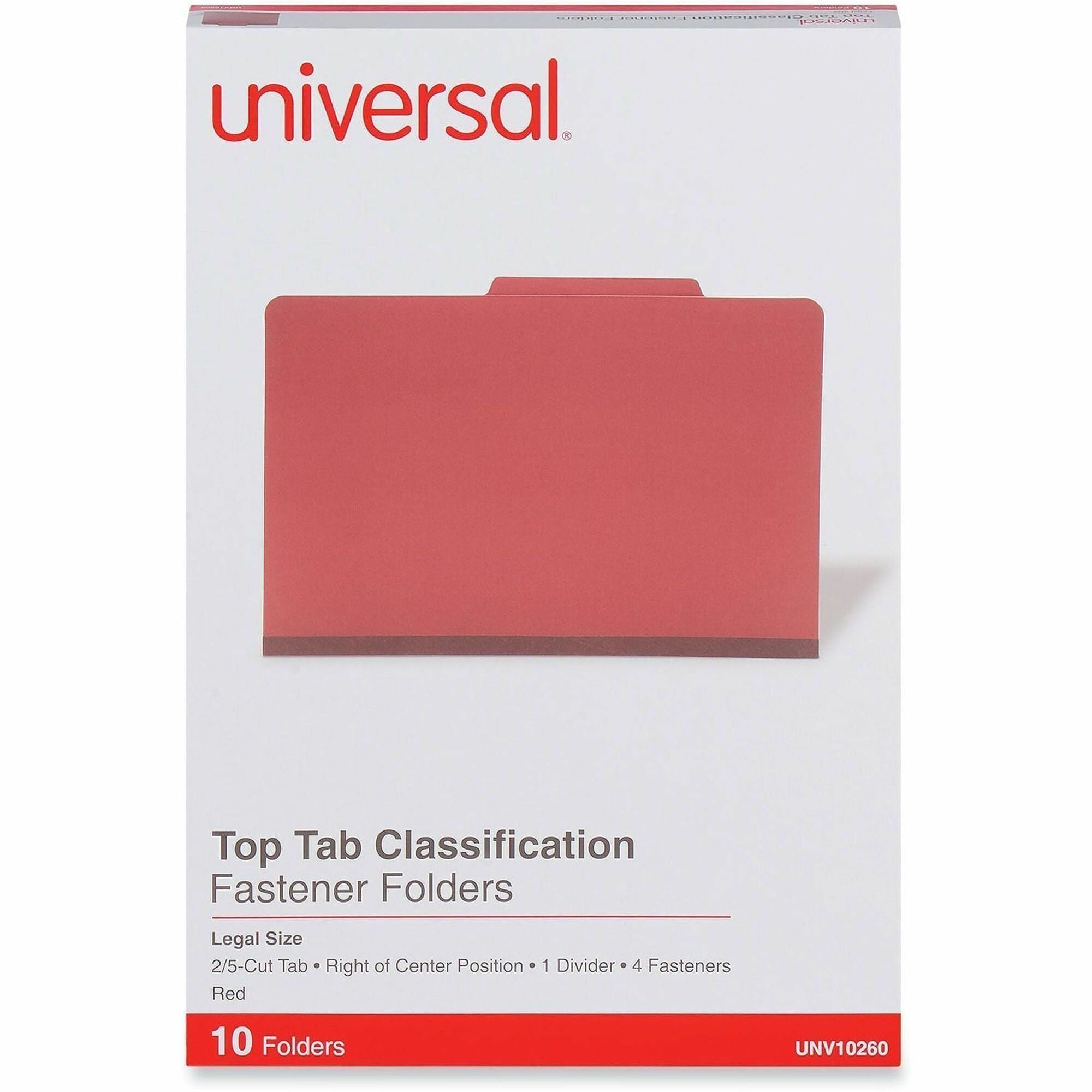 Universal 2/5 Tab Cut Legal Recycled Classification Folder - 2000
