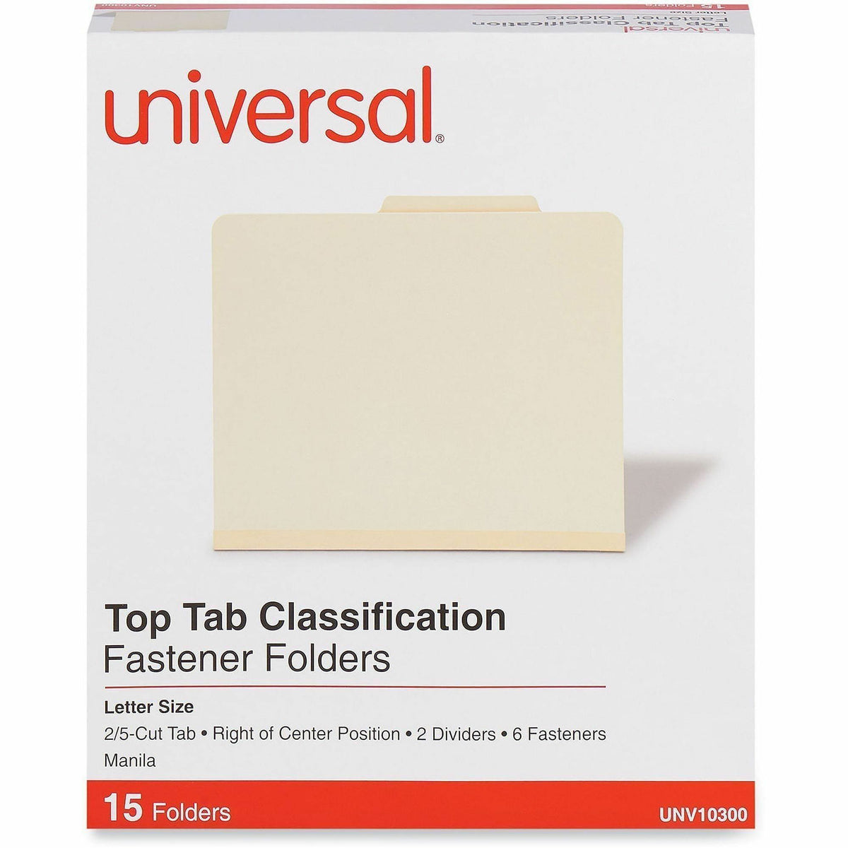 Universal 2/5 Tab Cut Letter Recycled Classification Folder - 2000