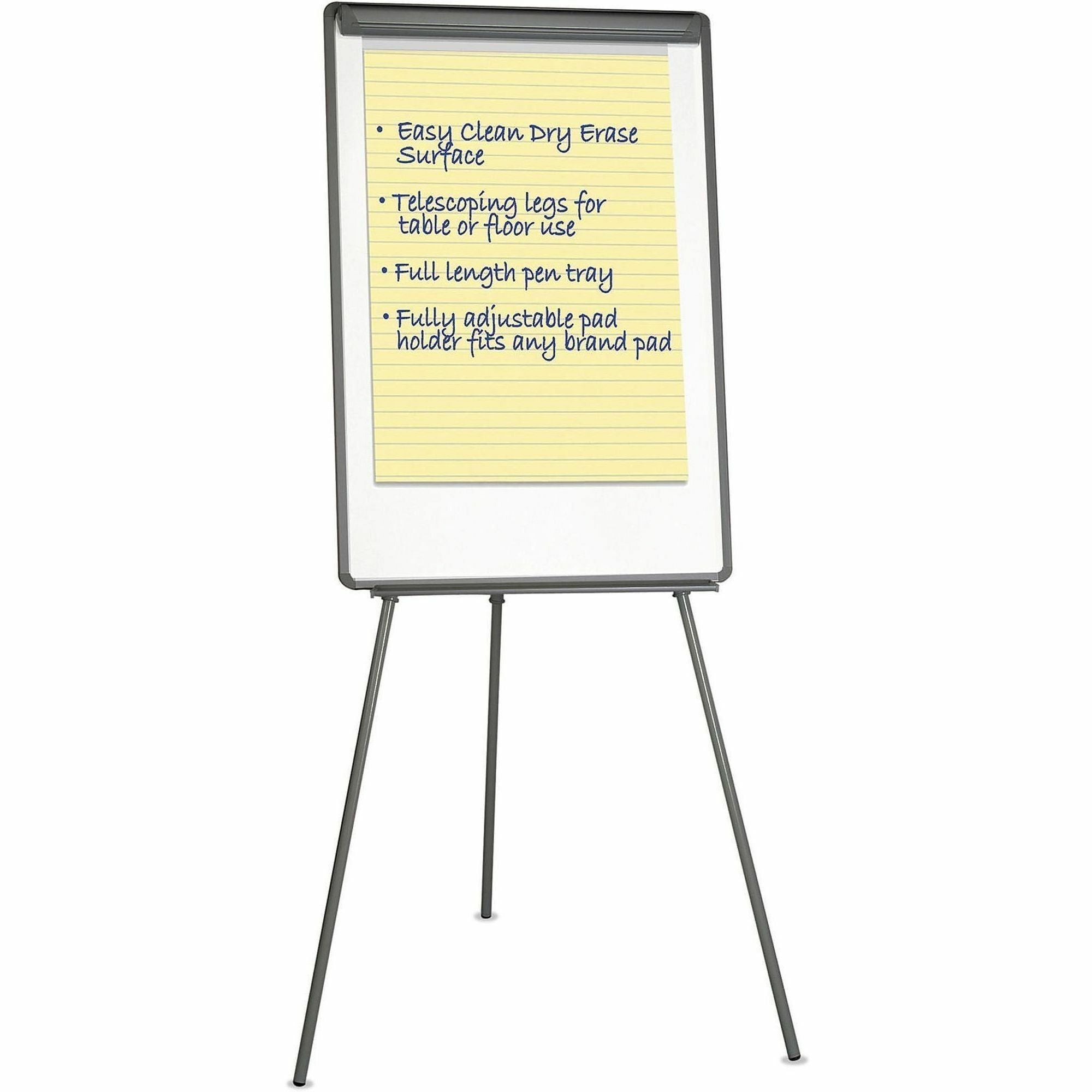 Universal Dry Erase Board with Tripod Easel, 29" x 41" , White Surface - 2000