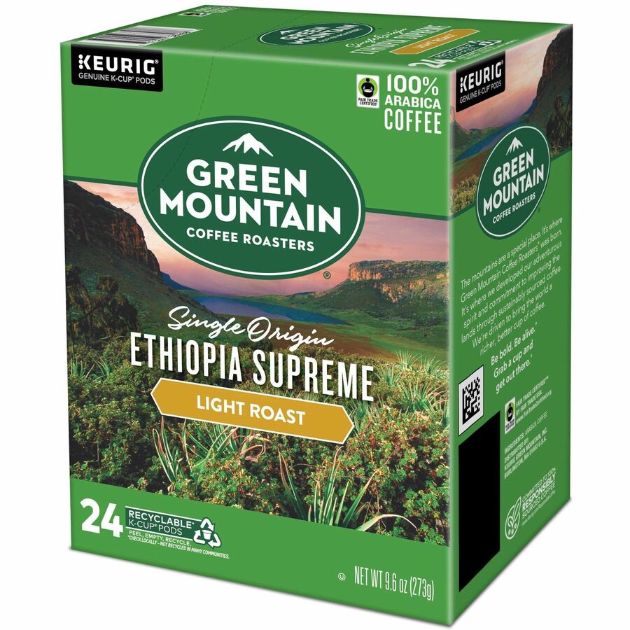 Green Mountain Coffee Roasters® K-Cup, Pod, Ground Ethiopia Supreme Coffee, 24 Count - Compatible with Keurig Brewer - Bold - K-Cup, Pod, Ground - Ethiopia Supreme - Kosher - 24 / Pack