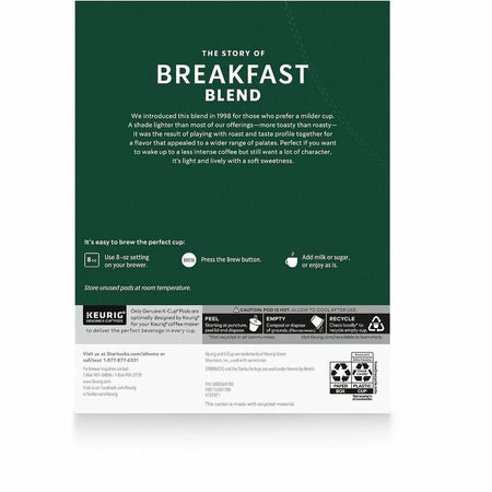 Starbucks K-Cup Breakfast Blend Coffee - Rear