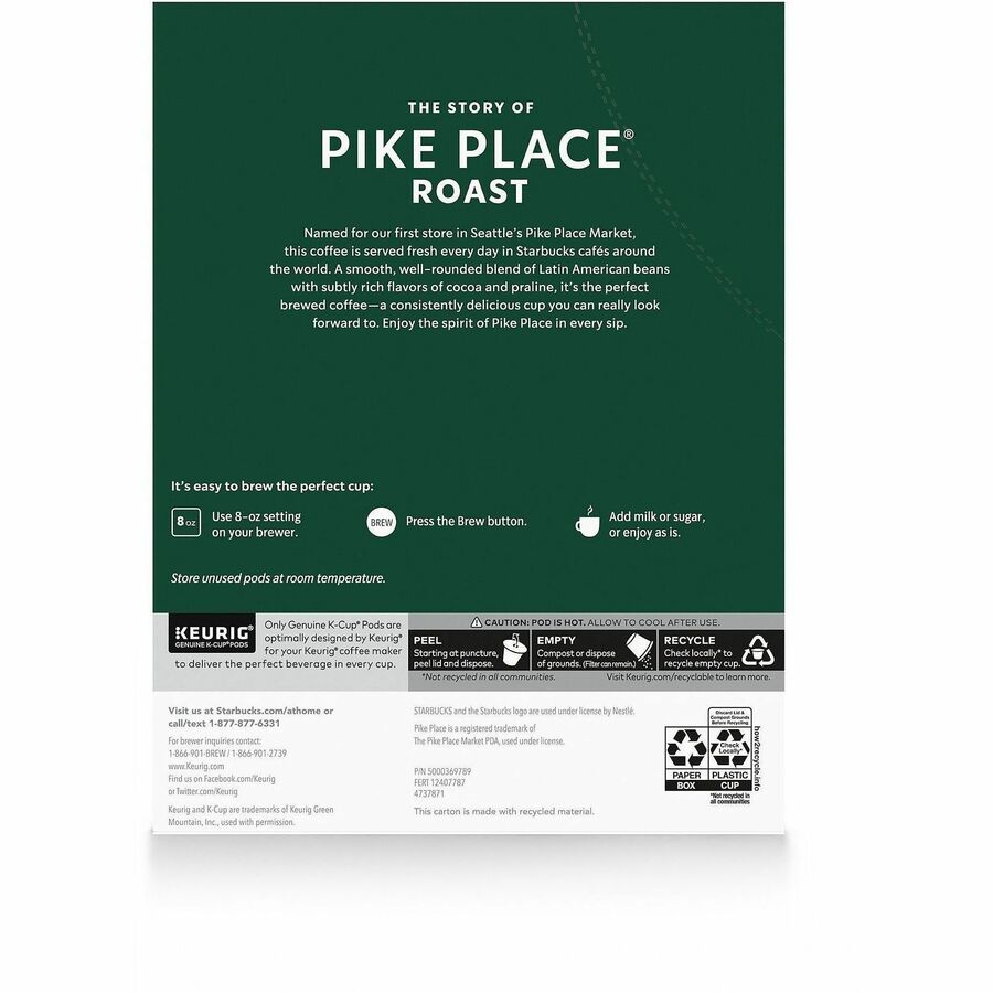 Starbucks K-Cup Pike Place Roast Coffee - Rear