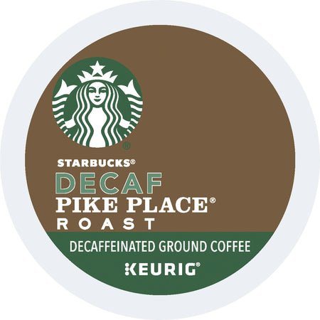 Starbucks K-Cup Decaf Pike Place Roast Coffee - K-Cup - Pike Place Roast - Decaffeinated - 24 / Box