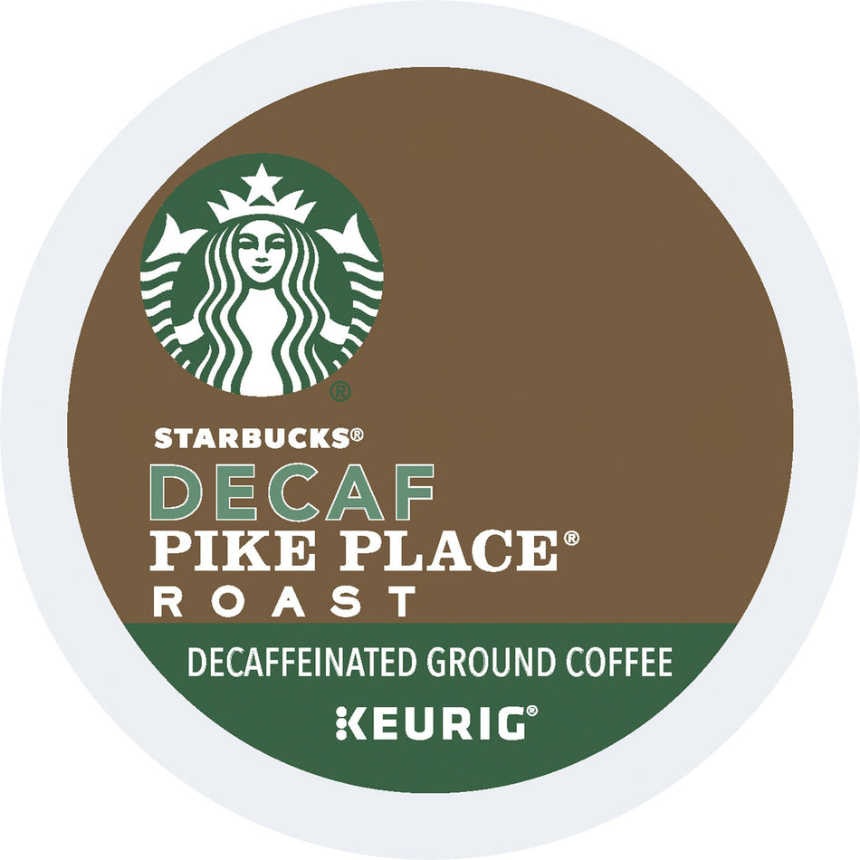 Starbucks K-Cup Decaf Pike Place Roast Coffee - K-Cup - Pike Place Roast - Decaffeinated - 24 / Box