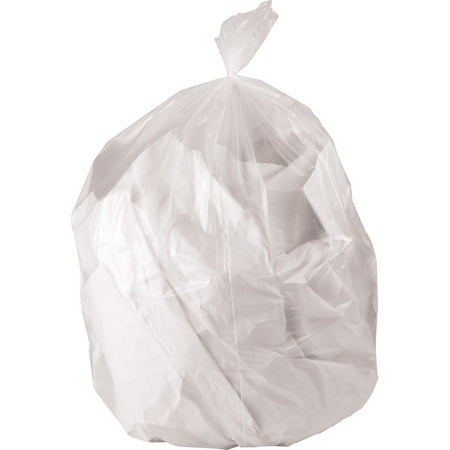 Genuine Joe Strong Economical Trash Bags - 60 gal Capacity - 60" Length x 38" Width x 0.55 mil (14 Micron) Thickness - Clear - Resin - Waste Disposal - 200 / Carton