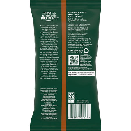 Starbucks Pike Place Medium Roast Coffee - Rear