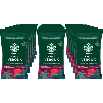 Starbucks Caffe Verona Coffee - Rich Dark Roast - 2.5 oz Pouches - 18 Count Box