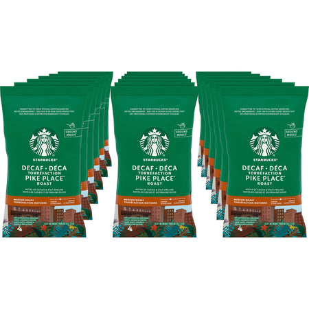 Starbucks Decaf Pike Place Coffee Pack - Medium - 2.5 oz Per Packet - Pike Place - Decaffeinated - 18 / Box