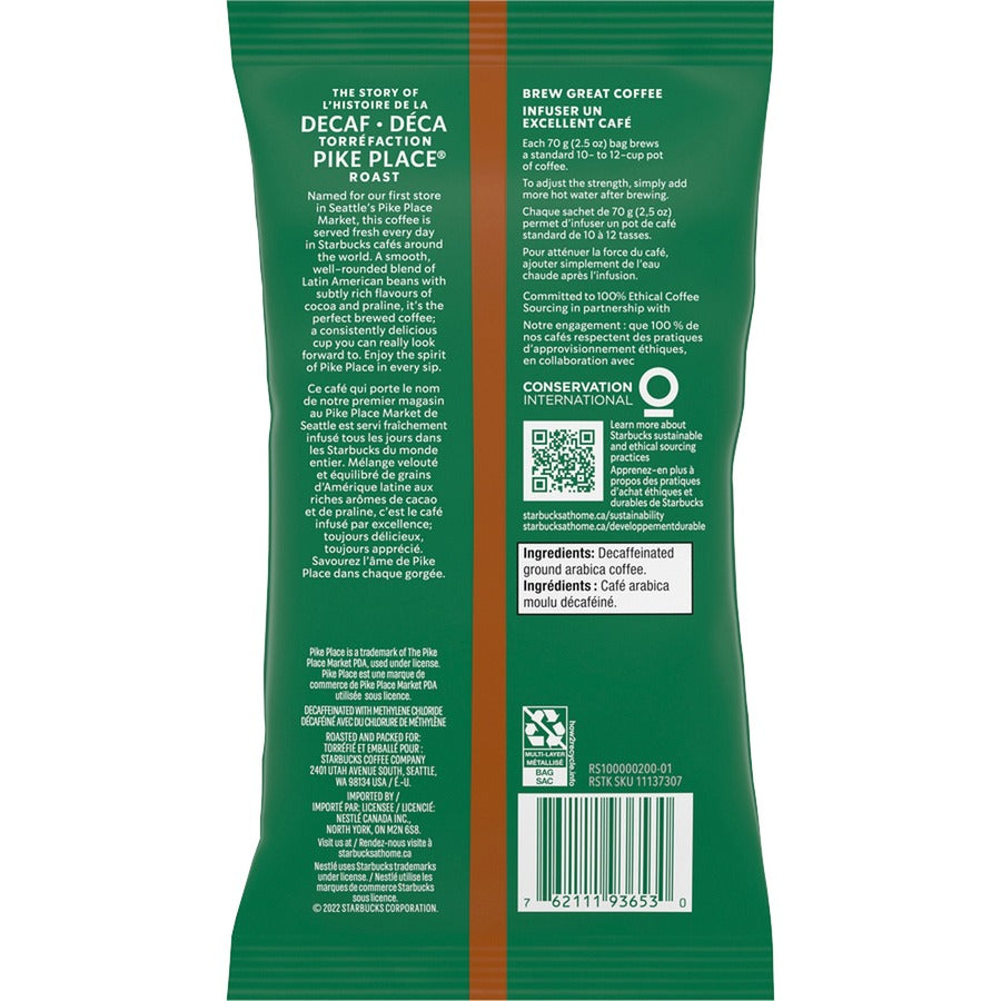 Starbucks Decaf Pike Place Coffee Pack - Rear