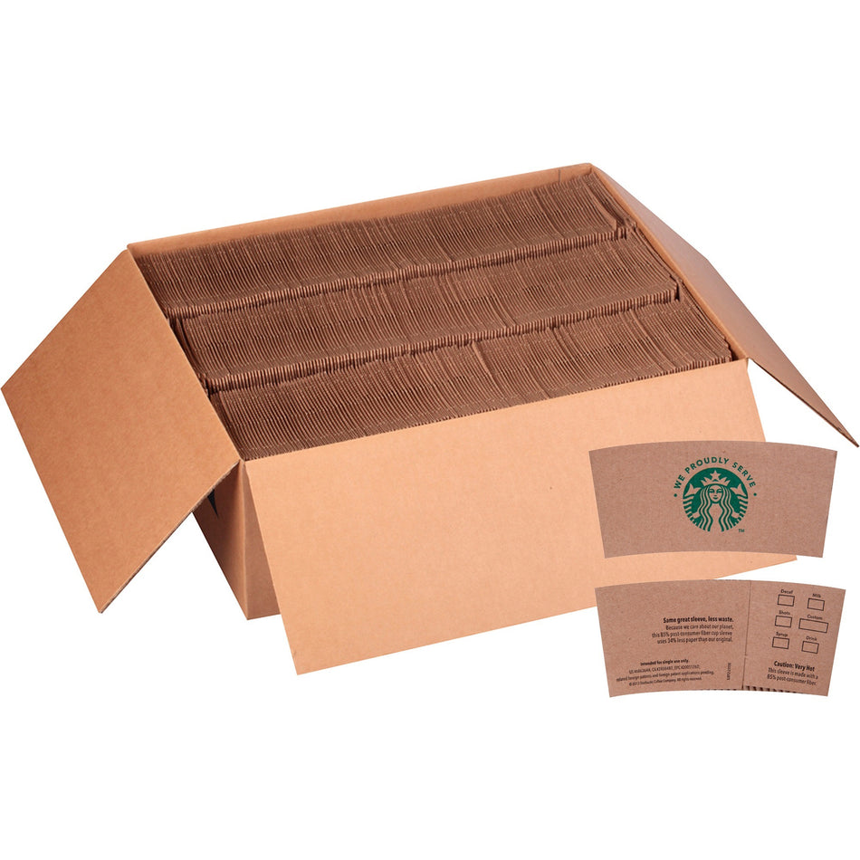 Starbucks Cup Sleeve - Brown, Kraft - Fiber - 1380 / Carton
