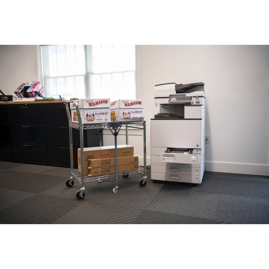 Bostitch Stowaway Utility Cart - 2 Shelf - 250 lb Load Capacity - 4 Casters - 35" Width x 37.25" Depth x 22" Height - Chrome - 1 Each