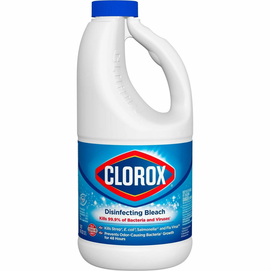 Clorox Disinfecting Bleach - Concentrate - 43 fl oz (1.3 quart) - Regular Scent - Disinfectant, Deodorize - Clear - 1 Each