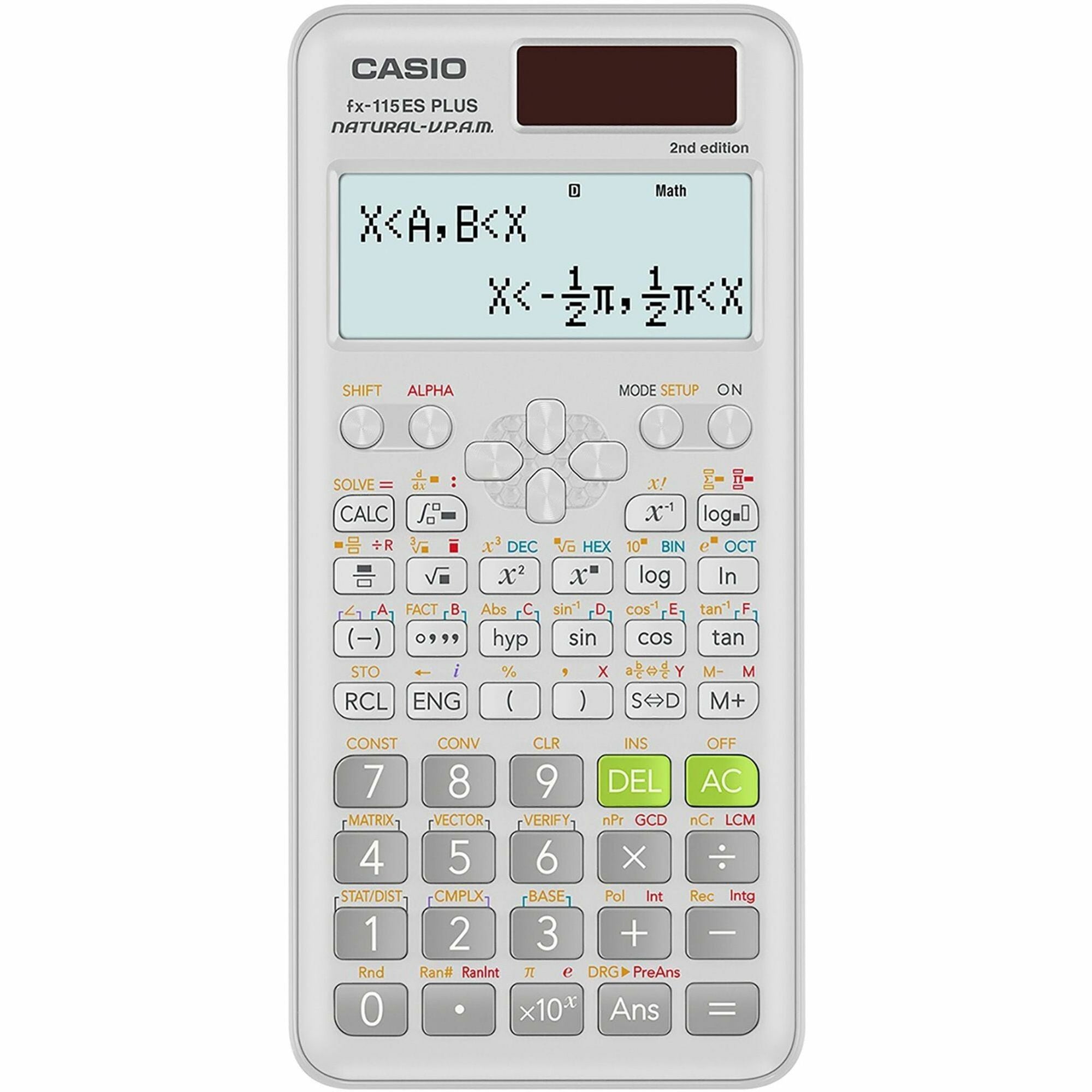 Casio FX115ESPLUS Scientific Calculator - Hard Case, Auto Power Off, Dual Power, Textbook Display - 4 Line(s) - 16 Digits - Battery/Solar Powered - 1 - 1" Height x 3.3" Width x 6.5" Length - White - 1 Each