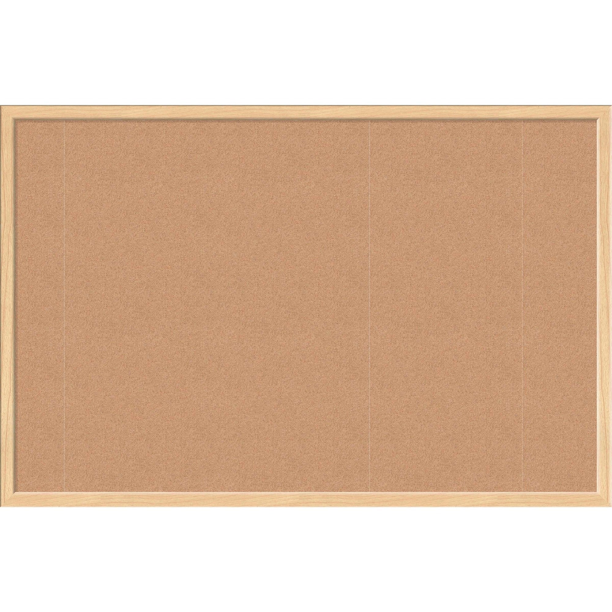 U Brands Cork Bulletin Board - 24" Board Height x 36" Board Width - Natural Cork Surface - Self-healing, Durable, Mounting System, Tackable, Sturdy - Birch Wood Frame - 1 Each
