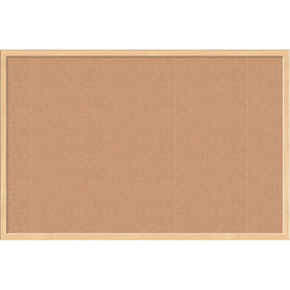 U Brands Cork Bulletin Board - 24" Board Height x 36" Board Width - Natural Cork Surface - Self-healing, Durable, Mounting System, Tackable, Sturdy - Birch Wood Frame - 1 Each