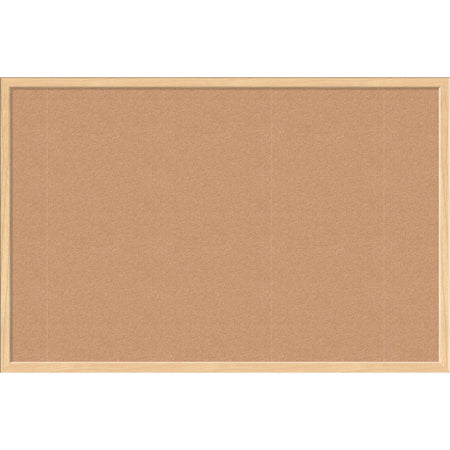 U Brands Cork Bulletin Board - 24" Board Height x 36" Board Width - Natural Cork Surface - Self-healing, Durable, Mounting System, Tackable, Sturdy - Birch Wood Frame - 1 Each