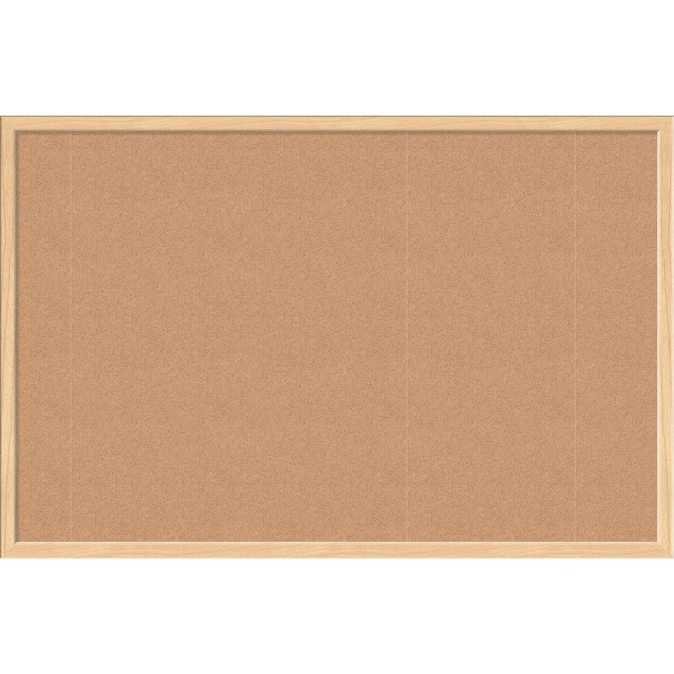U Brands Cork Bulletin Board - 24" Board Height x 36" Board Width - Natural Cork Surface - Self-healing, Durable, Mounting System, Tackable, Sturdy - Birch Wood Frame - 1 Each