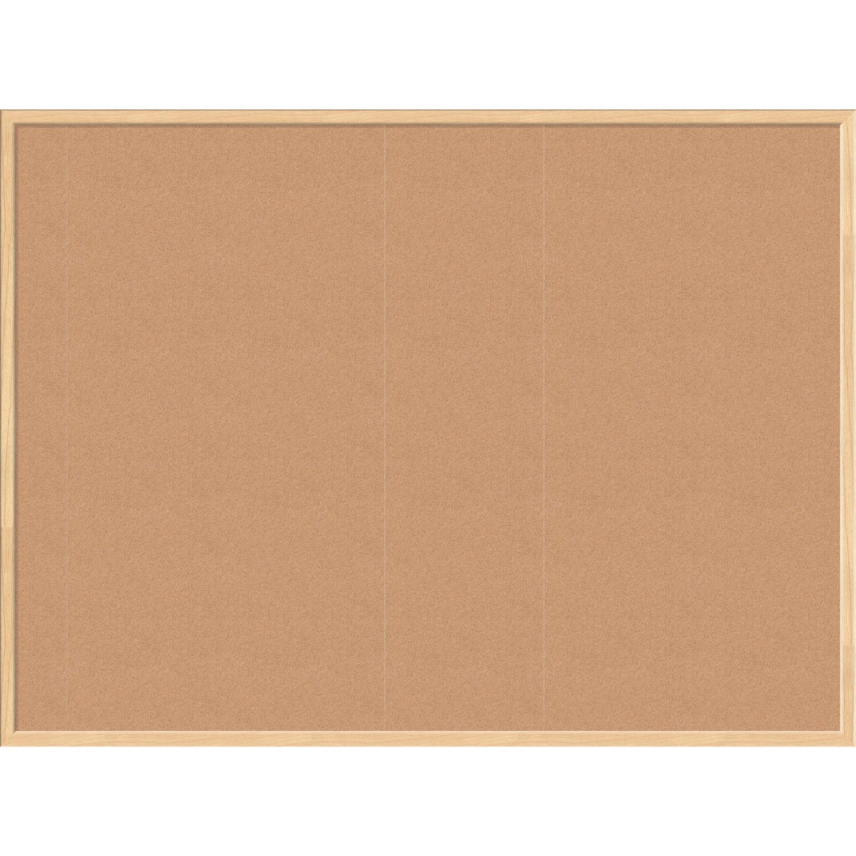 U Brands Cork Bulletin Board - 36" Board Height x 48" Board Width - Natural Cork Surface - Self-healing, Durable, Mounting System, Tackable - Birch Wood Frame - 1 Each