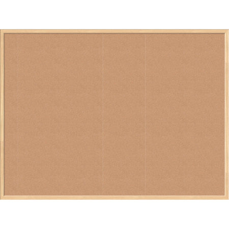 U Brands Cork Bulletin Board - 36" Board Height x 48" Board Width - Natural Cork Surface - Self-healing, Durable, Mounting System, Tackable - Birch Wood Frame - 1 Each