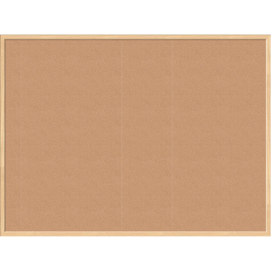 U Brands Cork Bulletin Board - 36" Board Height x 48" Board Width - Natural Cork Surface - Self-healing, Durable, Mounting System, Tackable - Birch Wood Frame - 1 Each