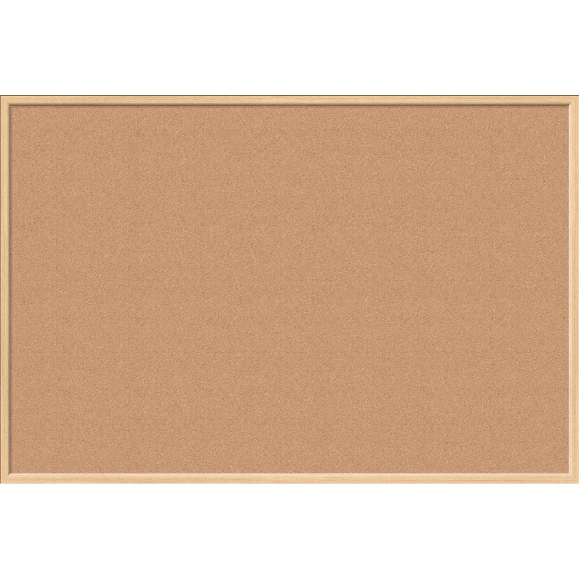 U Brands Cork Bulletin Board - 48" Board Height x 72" Board Width - Natural Cork Surface - Self-healing, Durable, Mounting System, Tackable, Sturdy - Birch Wood Frame - 1 Each