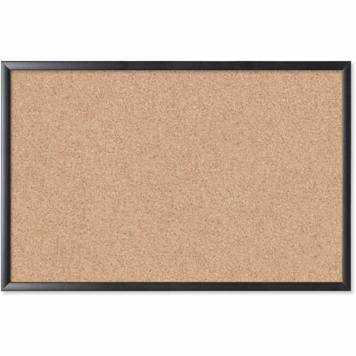 U Brands Cork Bulletin Board - 24" Board Height x 36" Board Width - Natural Cork Surface - Self-healing, Durable, Mounting System, Tackable, Sturdy - Black Wood Frame - 1 Each