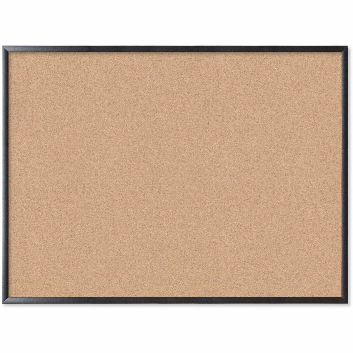 U Brands Cork Bulletin Board - 36" Board Height x 48" Board Width - Natural Cork Surface - Self-healing, Durable, Mounting System, Tackable, Sturdy - Black Wood Frame - 1 Each