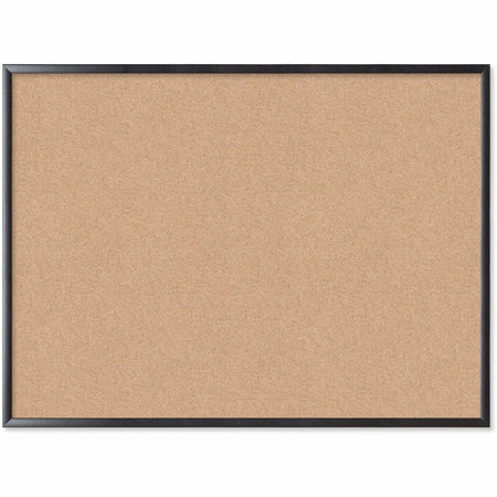 U Brands Cork Bulletin Board - 36" Board Height x 48" Board Width - Natural Cork Surface - Self-healing, Durable, Mounting System, Tackable, Sturdy - Black Wood Frame - 1 Each